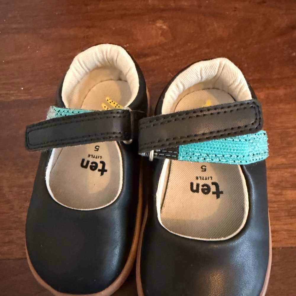 Stylish Black and Teal Kids Dress Shoes